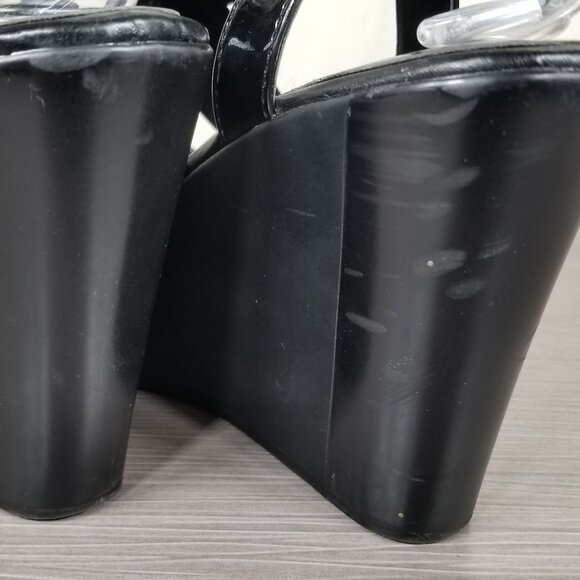 Charles David Criss-Cross Strap Wedge Sandals, Black, Womens Size 8 M - Picture 11 of 13